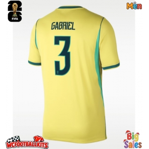 Brazil Gabriel Magalhaes #3 Replica Home Stadium Shirt World Cup 2026 Short Sleeve